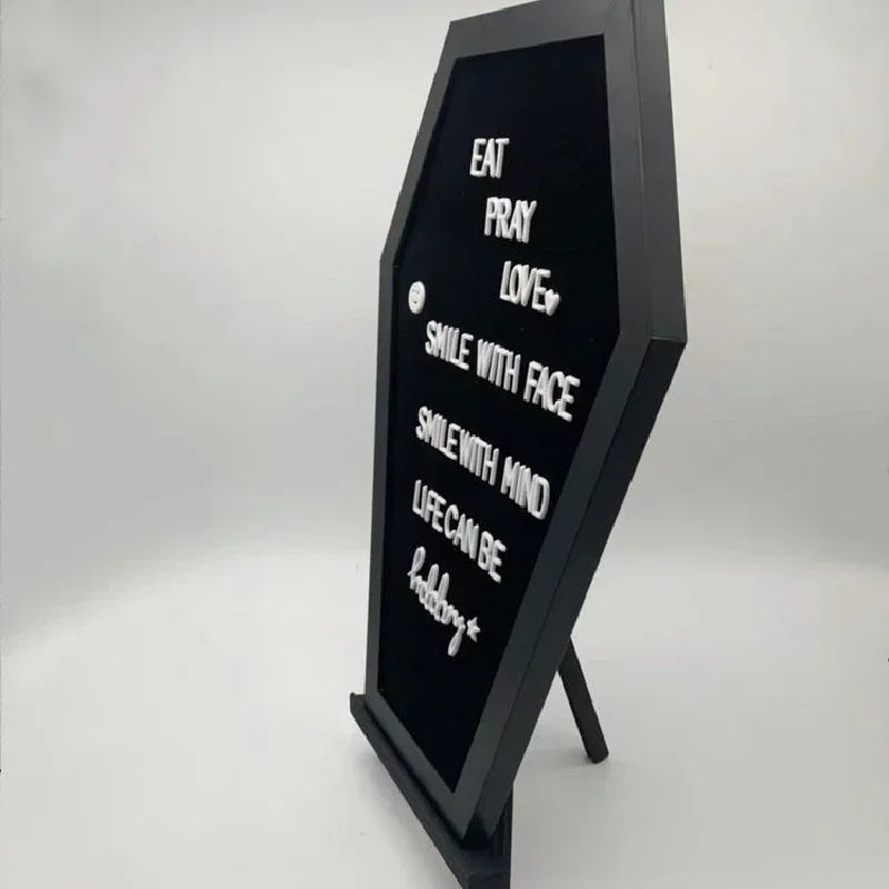 Coffin Letter Board Black Noticeboard Gothic Halloween Home Decor
