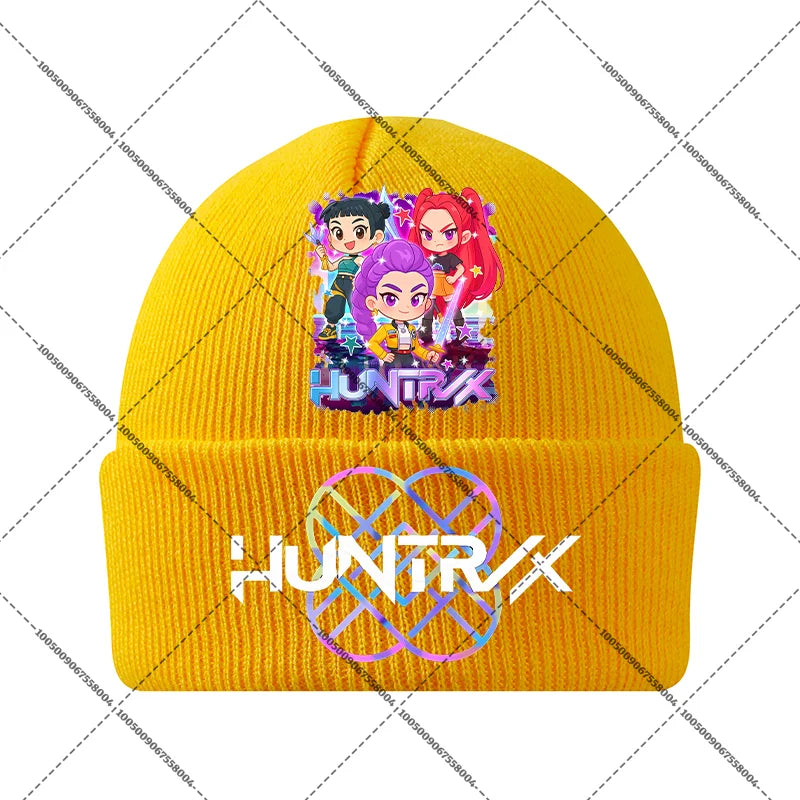 KPop Demon Hunters Huntrix Knit Cap Winter Beanie Knitted Hat Rumi Mira Zoey Merch Gifts