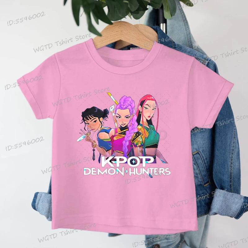 Kids T-shirt KPop Demon Hunters Tee Mira Rumi Zoey Huntrix Merch Gift