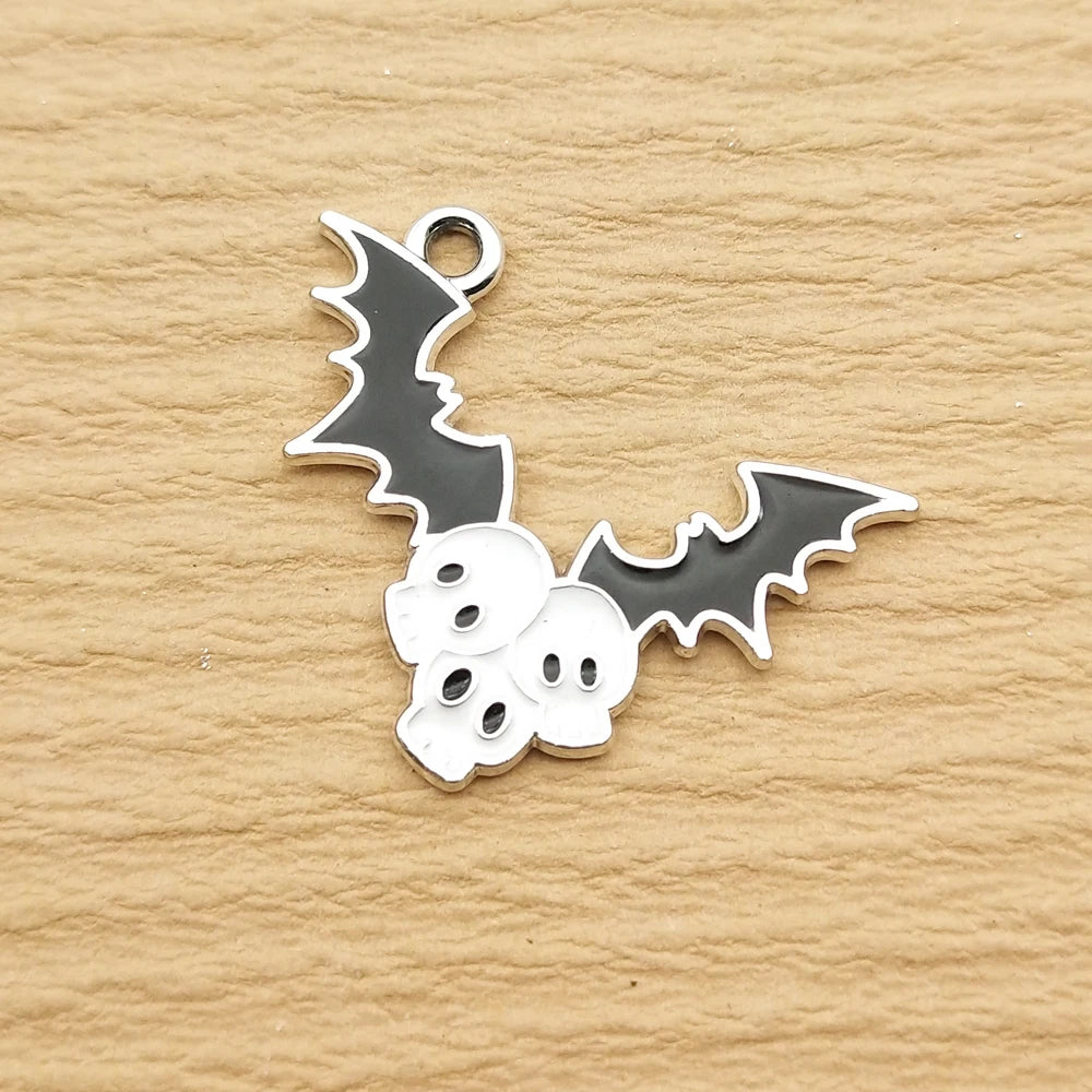 10pcs Halloween Horror Character Charm for Jewelry Making Enamel Necklace Pendant Diy Accessories Alloy Metal
