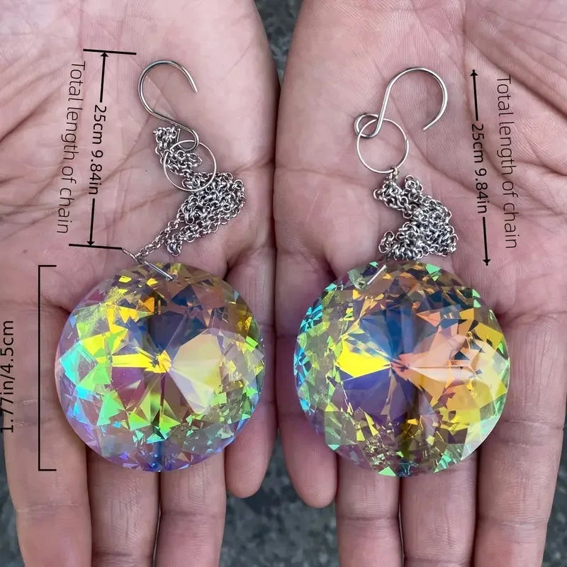 2pcs Crystal Sun Catcher Prism, Pendant Hanging Sun Catcher Rainbow Maker Wind Chime