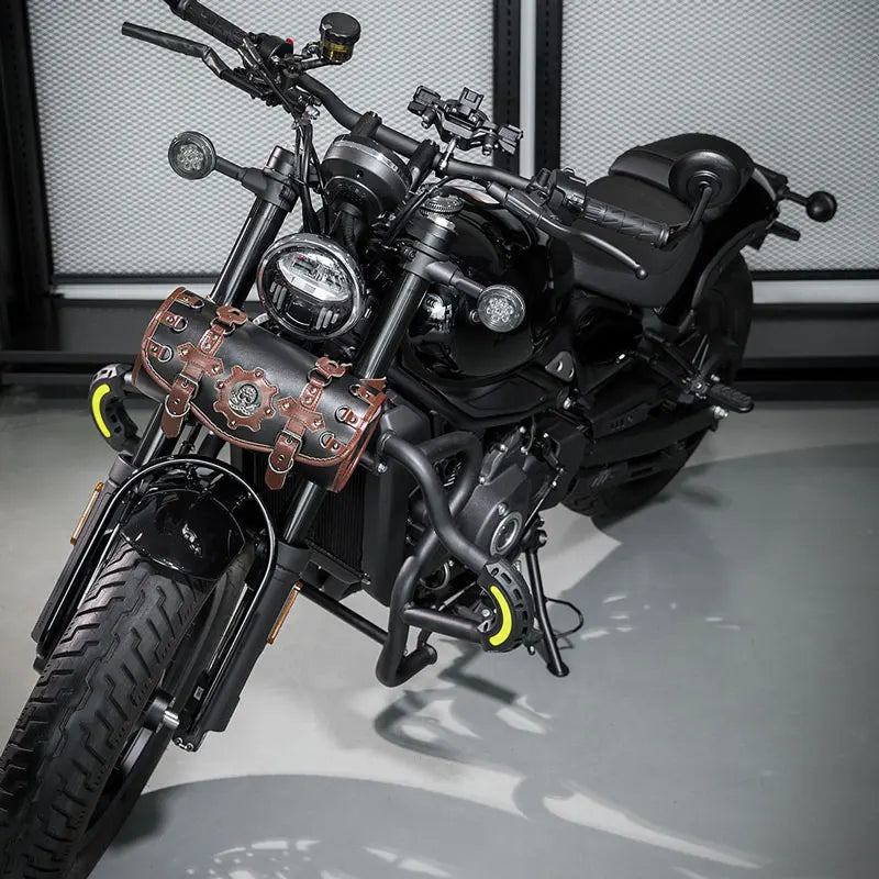 Punk Gothic Motorcycle Front Fork Handlebar Bag Storage Pouch