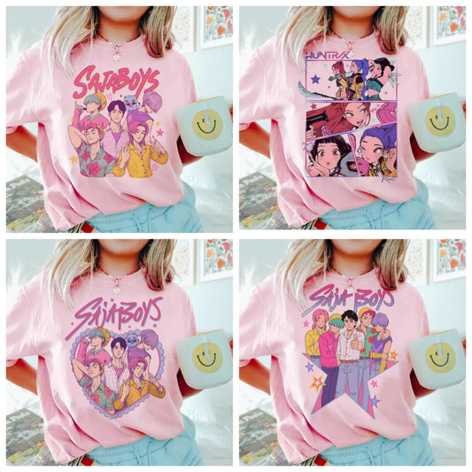 Saja Boys T shirt Boys Girls Short Sleeve T-shirt Tops Kpop Demon Hunters Clothes