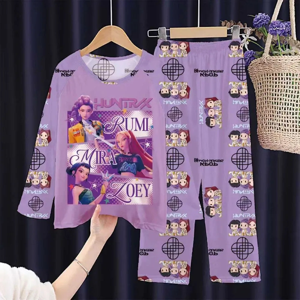 Kids KPop Demon Hunters Huntrix Pyjamas PJ's Rumi Mira Zoey K-pop Pajamas Nightwear