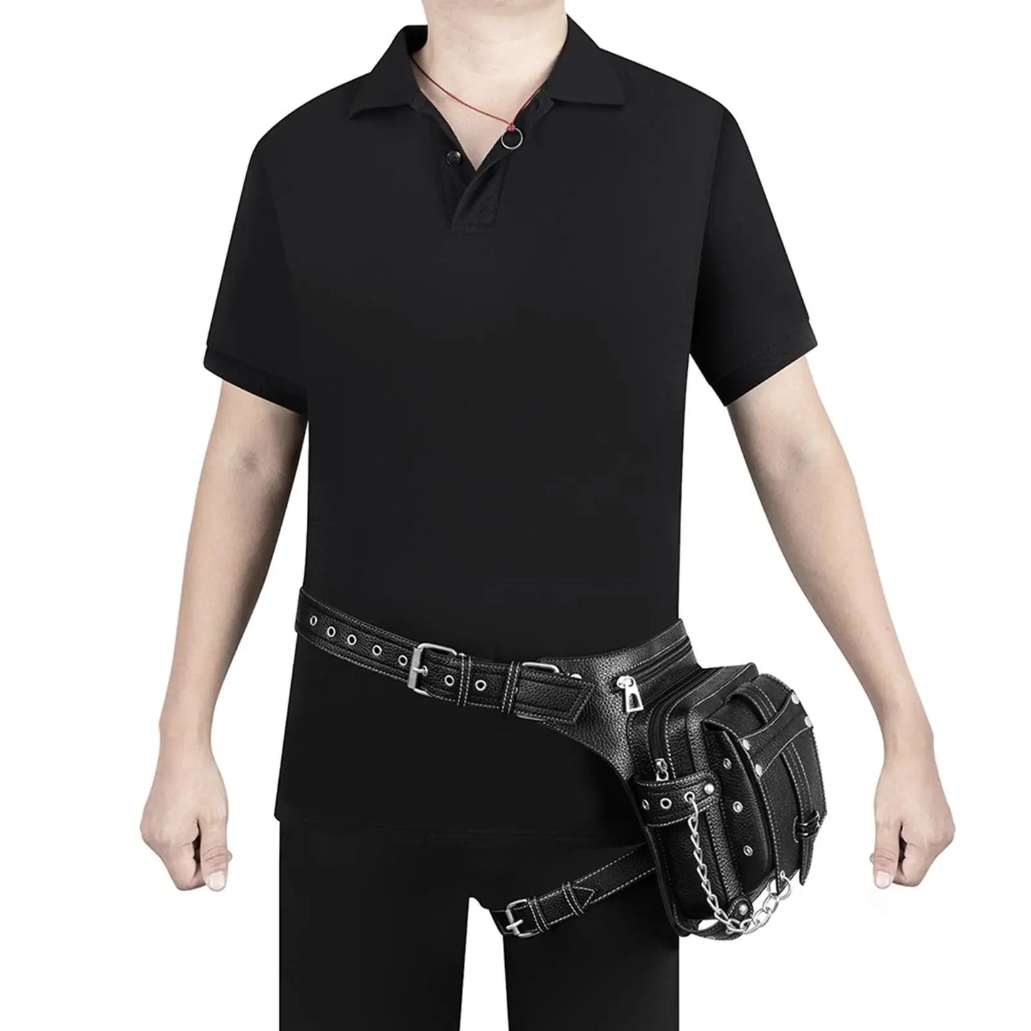Unisex Gothic Waist Bag Fanny Pack Leg Hip Purse Pouch
