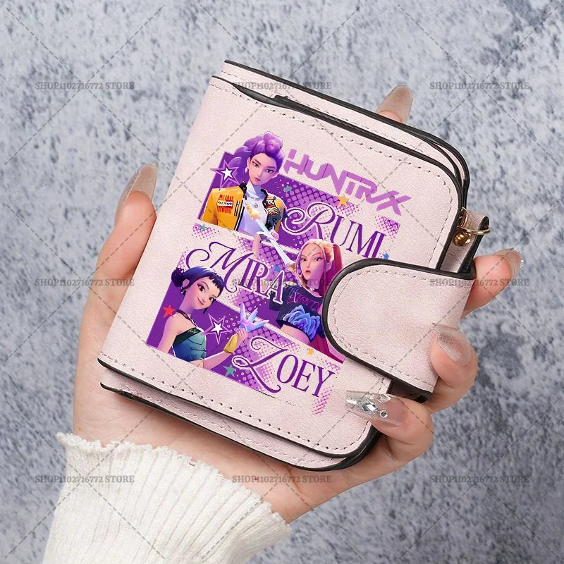 KPop Demon Hunters Wallet PU Waterproof Money Bag Card Holder Purse Coin Huntrix Merch Gift