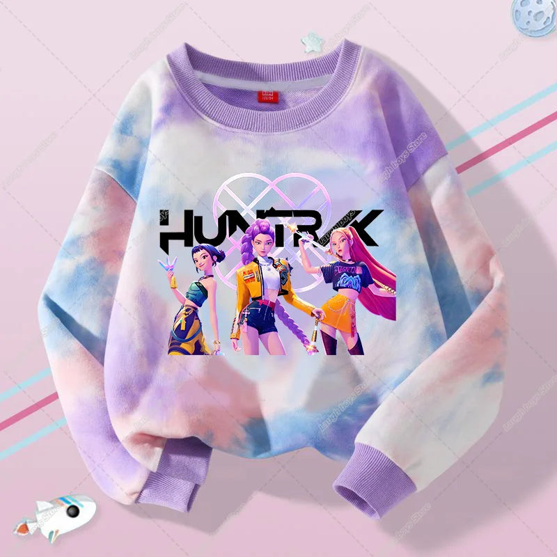 KPop Demon Hunters Sweater Hoodie Child Jumper Huntrix Saja Boys Top Clothes Gifts Merch