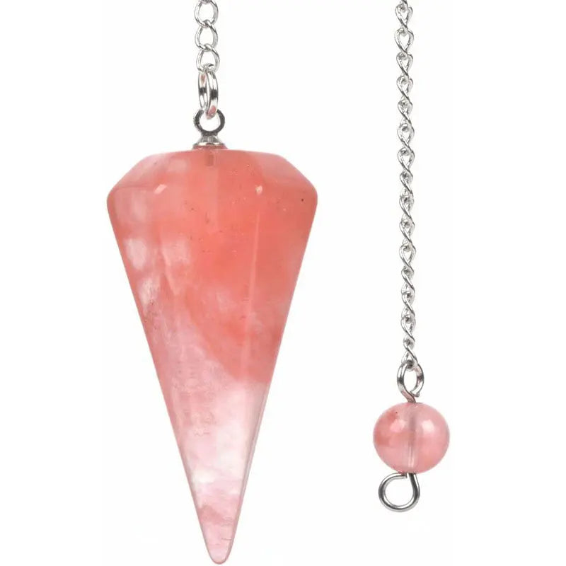 Natural Stone Quartz Agates Pendant Reiki Healing Cone Amethyst Charm Pendulum Pendants For Divination Dowsing Crystals