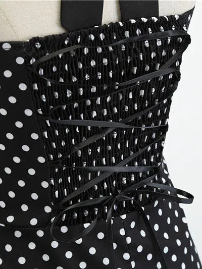 Vintage 1950s Polka Dot Summer Dress White Vintage Dress Pin Up Rockabilly Swing Dress