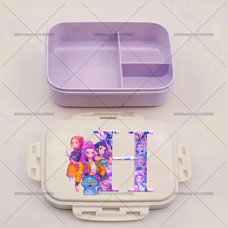 Kpop Demon Hunters Lunch Box Huntrix Food Containers Kids School Picnic Lunchbox Merch Gifts