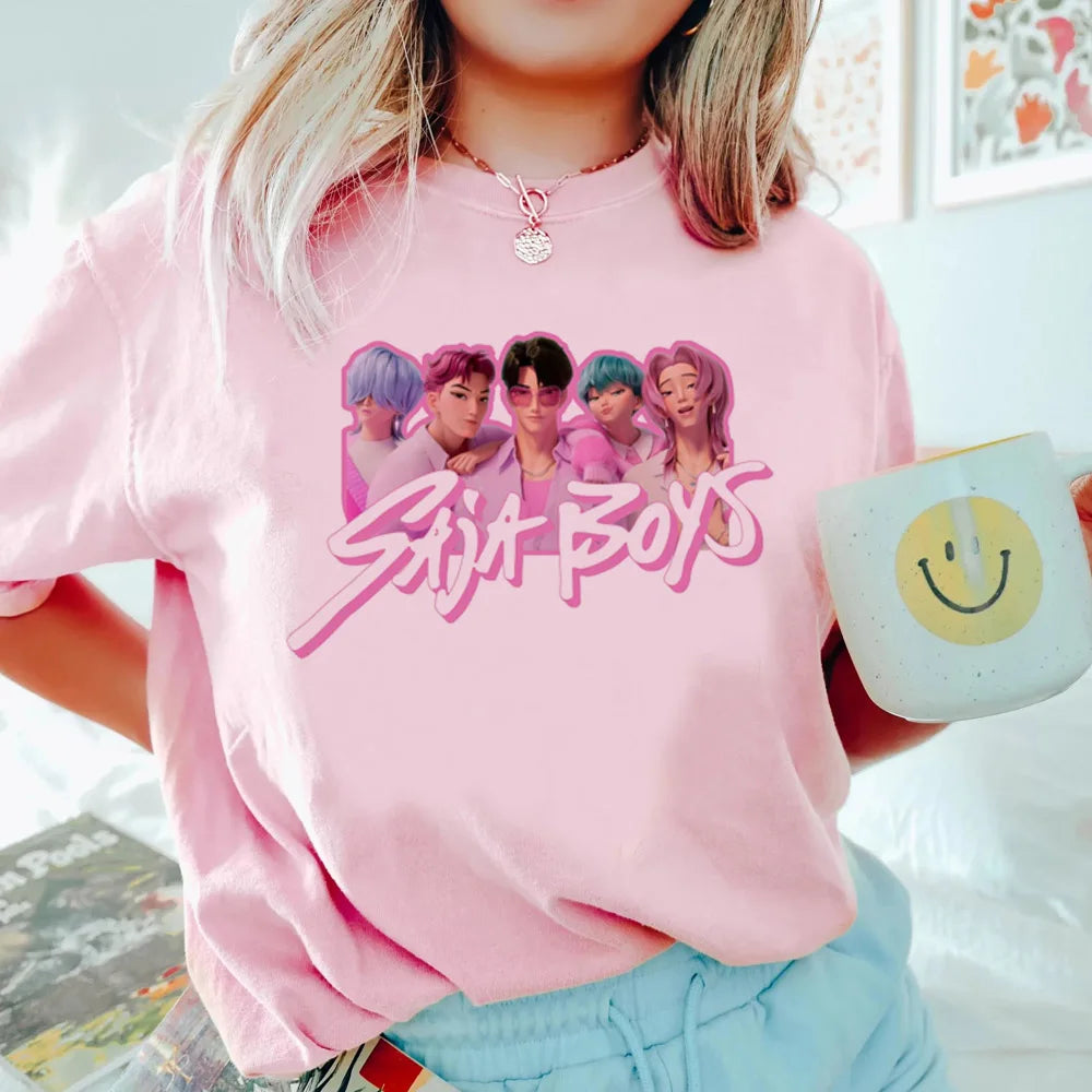 Saja Boys T shirt Boys Girls Short Sleeve T-shirt Tops Kpop Demon Hunters Clothes