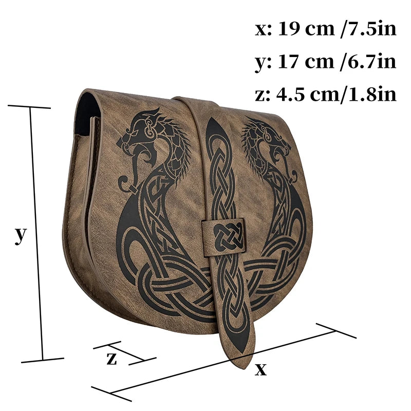 Unisex Steampunk Medieval Viking Punk Style Fanny Pack Belt Bag Saddle Bag Cosplay Prop