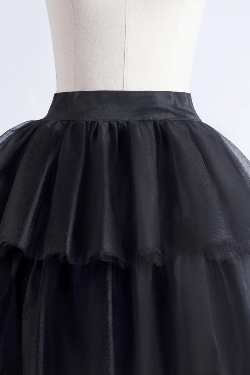 Gothic Long Layered Tulle Tutu Petticoat Skirt Costume