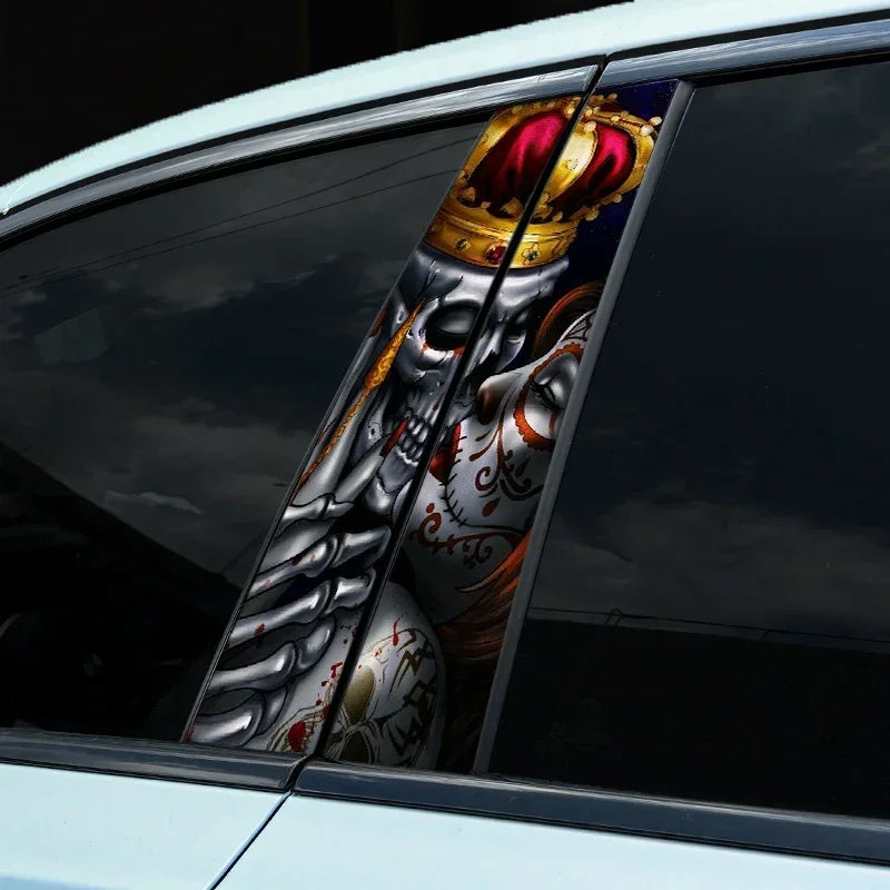 Gothic Skeleton Couple Car Decal Stickers Waterproof Halloween Decor