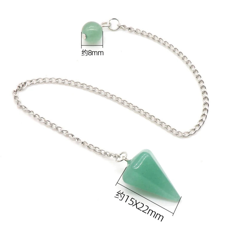 Natural Stone Quartz Agates Pendant Reiki Healing Cone Amethyst Charm Pendulum Pendants For Divination Dowsing Crystals