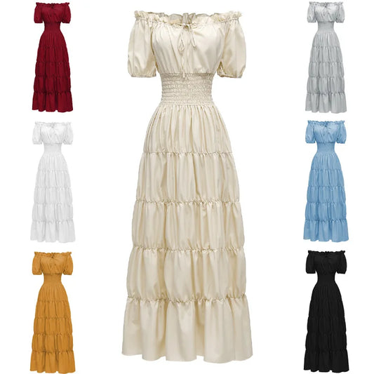 Medieval Renaissance Steampunk Maid Chemise Long Petticoat Dress