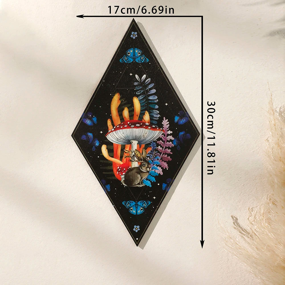 Wooden Wall Hanging Moon Butterfly Mushroom Minimalist Bohemian Room Decors