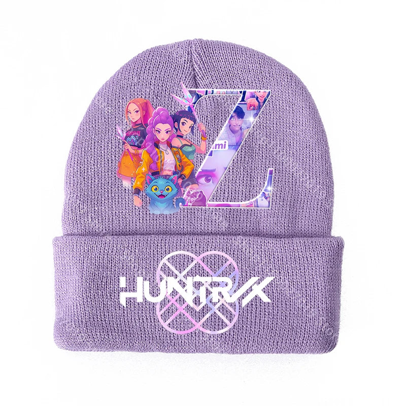K Pop Demon Hunters Merch Gifts Girls Knitted Winter Hats Huntrix Beanie Personalised Cap Kpop Rumi Mira Zoey