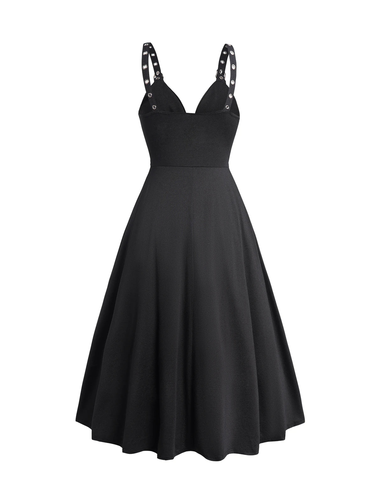Gothic Black Vintage Sequins Swing Party Dress