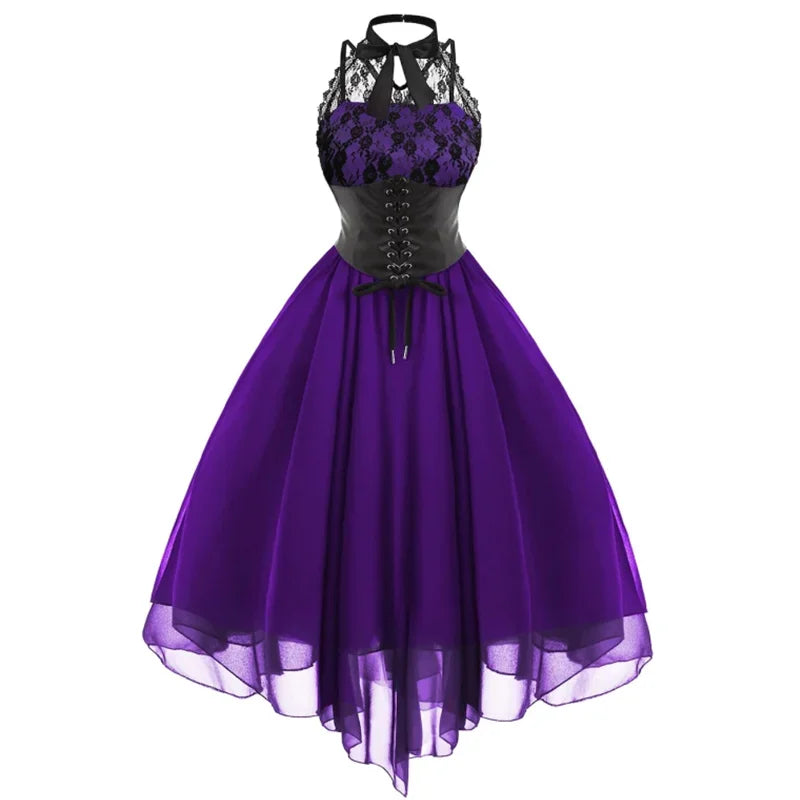 Purple Gothic Vintage 1950's Swing Ballerina Prom Dress