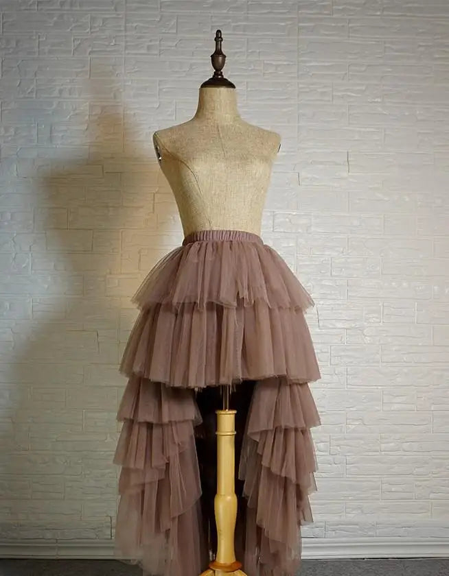 Gothic Long Layered Tulle Tutu Petticoat Skirt Costume