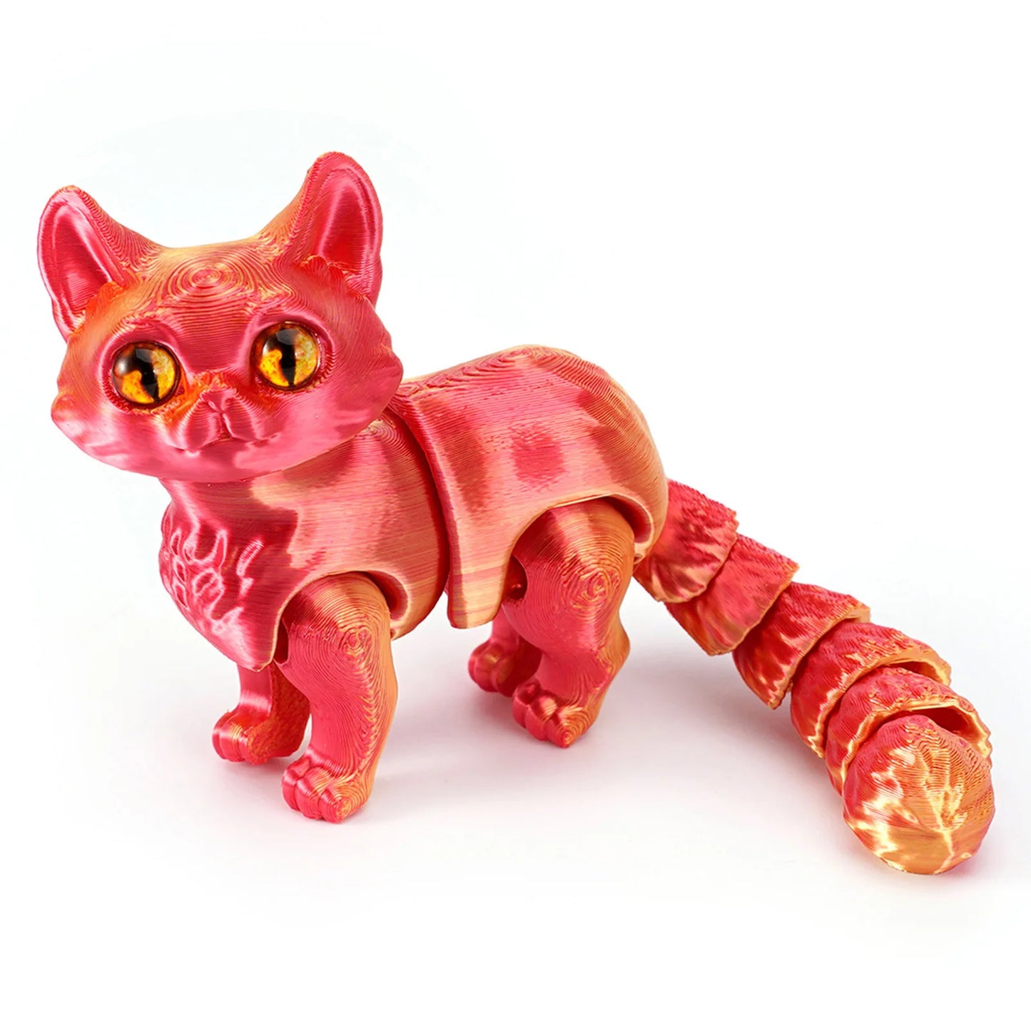 3D Printed Cute Cat Fidget Toy Figurine Articulated Animals Model Toy Desktop