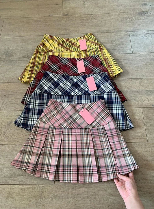 Plaid Tartan Y2K School Pleated Mini Skirt Clueless 90s Vintage