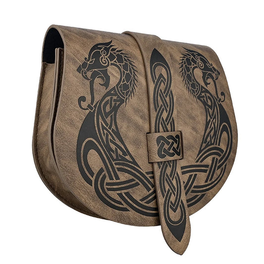 Unisex Steampunk Medieval Viking Punk Style Fanny Pack Belt Bag Saddle Bag Cosplay Prop