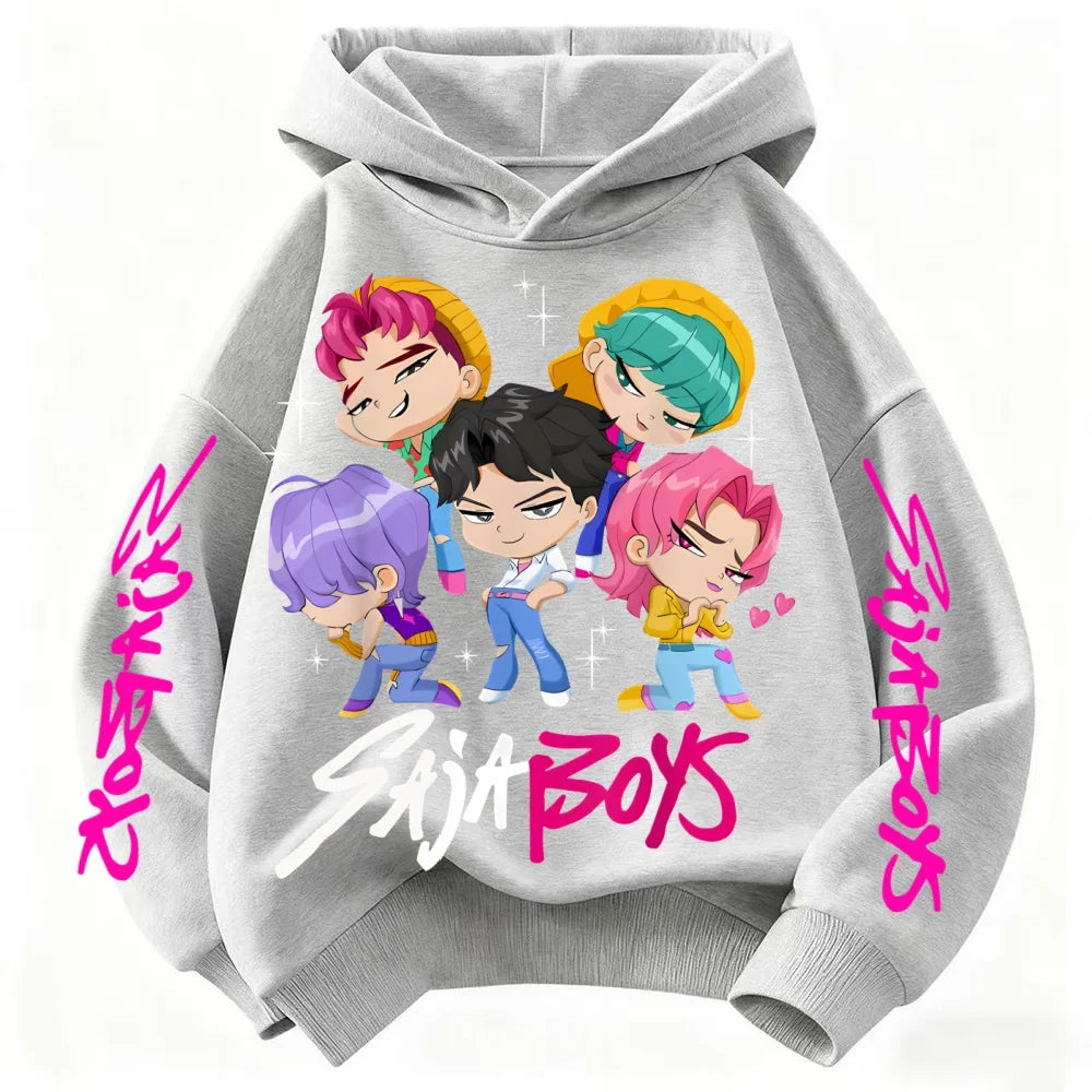 KPop Demon Hunters Saja Boys Hoodie Unisex Boys Girls K-pop Clothes Hooded Sweatshirt