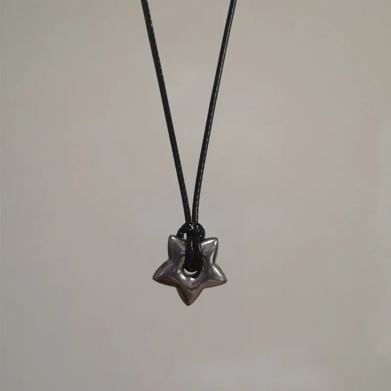 Gothic Hollow Star Pendant Necklace Pentagram Charm Choker