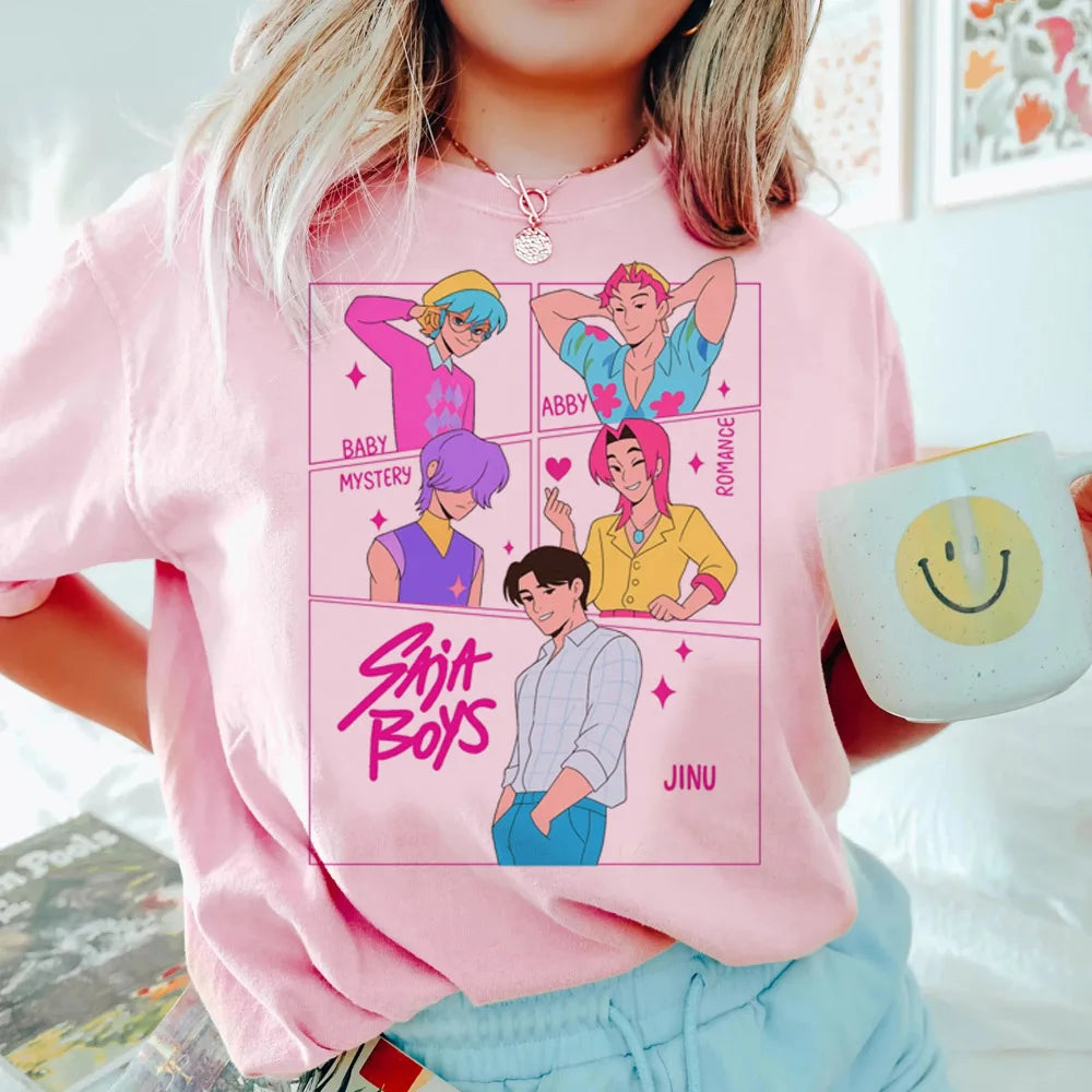 Saja Boys T shirt Boys Girls Short Sleeve T-shirt Tops Kpop Demon Hunters Clothes