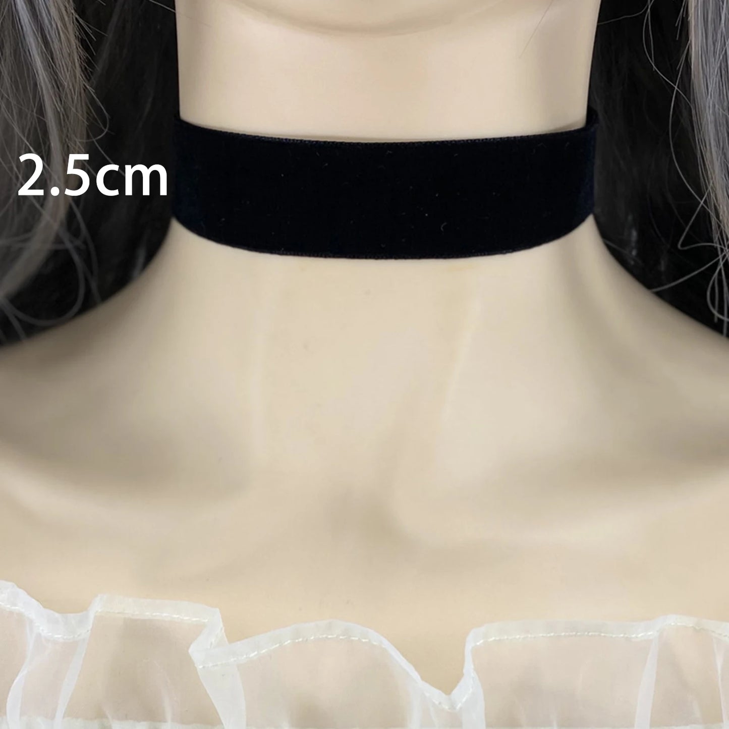 Punk Gothic Black Velvet Fabric Choker Necklace Collar