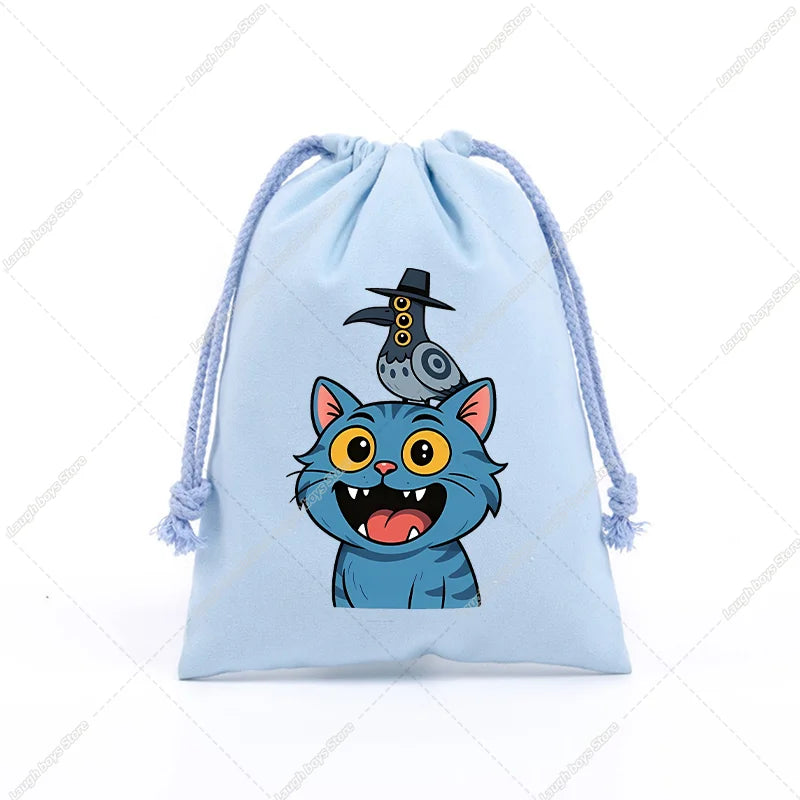 KPop Demon Hunters Merch Drawstring Purse Pouch Swim/PE Kit Swim Book Bag Huntrix Derpy Tiger Gift