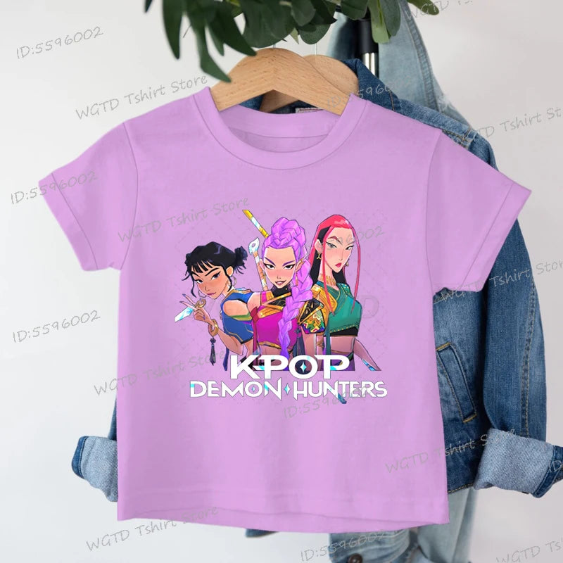 Kids T-shirt KPop Demon Hunters Tee Mira Rumi Zoey Huntrix Merch Gift