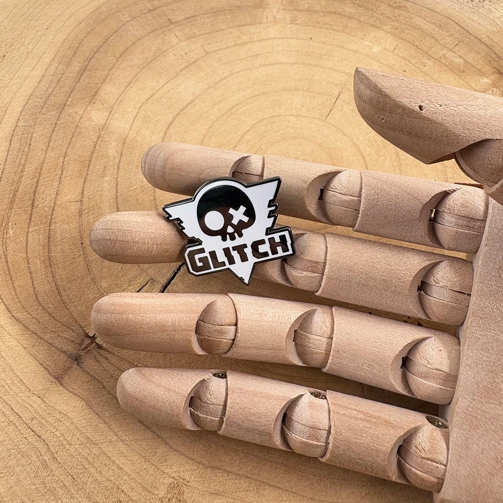Glitch Productions Logo Animation Studio Murder Drones Badge Lapel Pin Enamel Digital Circus