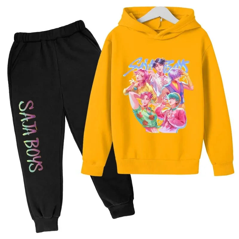 SAJA BOYS Children's Clothing KPop Demon Hunters Tracksuit Joggers Top Jumper K-Pop Merch