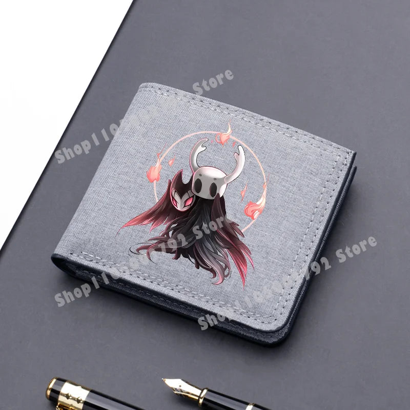 Hollow Knight Game Wallet Merch Silksong Men Kids Short Folding Coin Purse Gamer ID Card Holder