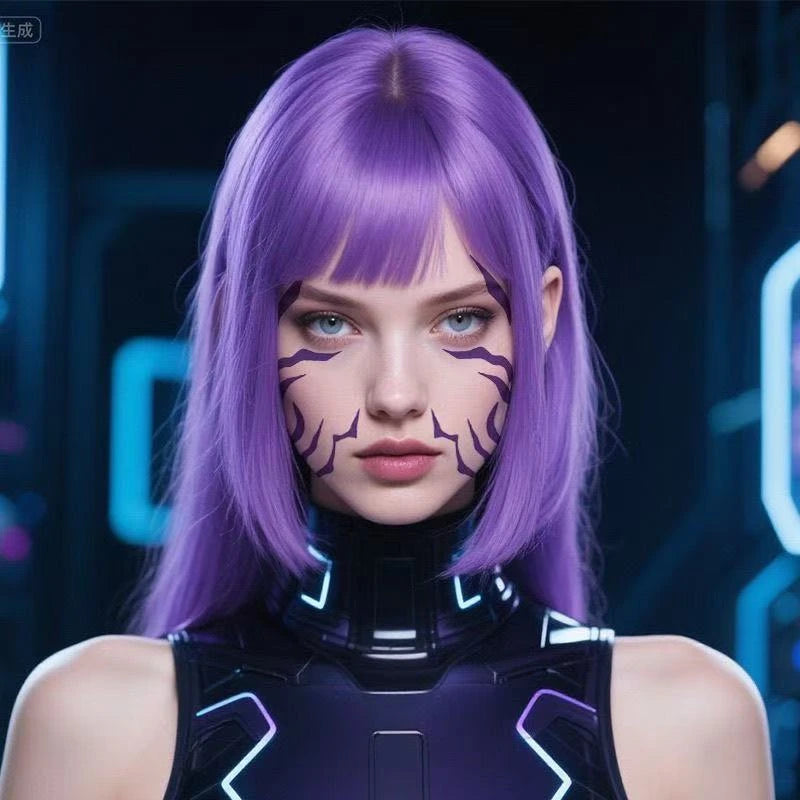 Kpop Demon Hunters Rumi Cosplay Prop Tattoo Sticker Purple Demon Patterns K-pop