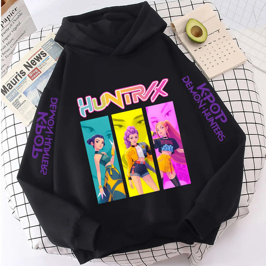 KPop Demon Hunters Sweatshirt Hoodie Tops Huntix Clothes Merch Gifts