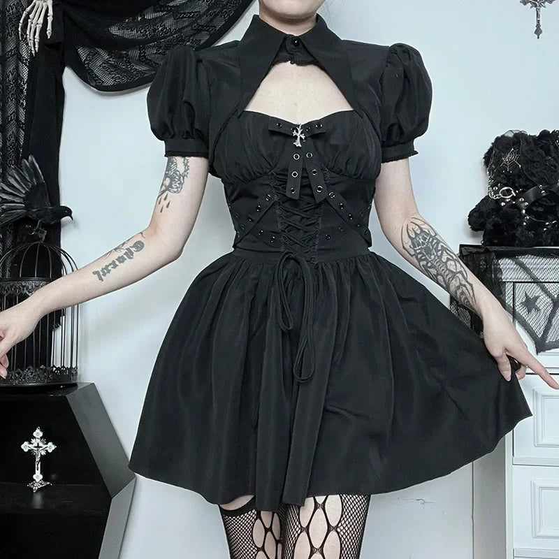 Alternative Black Gothic Punk Dress Party Outfit