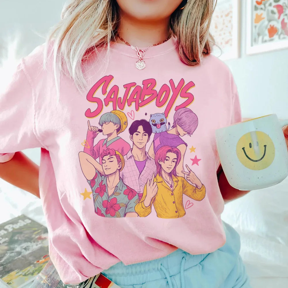 Saja Boys T shirt Boys Girls Short Sleeve T-shirt Tops Kpop Demon Hunters Clothes