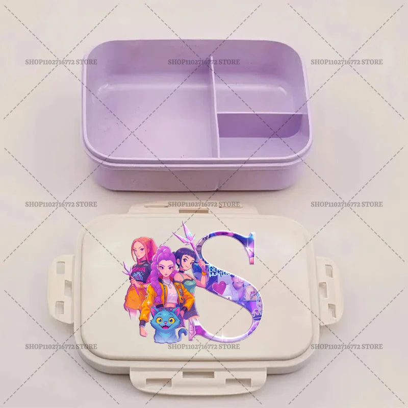 Kpop Demon Hunters Lunch Box Huntrix Food Containers Kids School Picnic Lunchbox Merch Gifts
