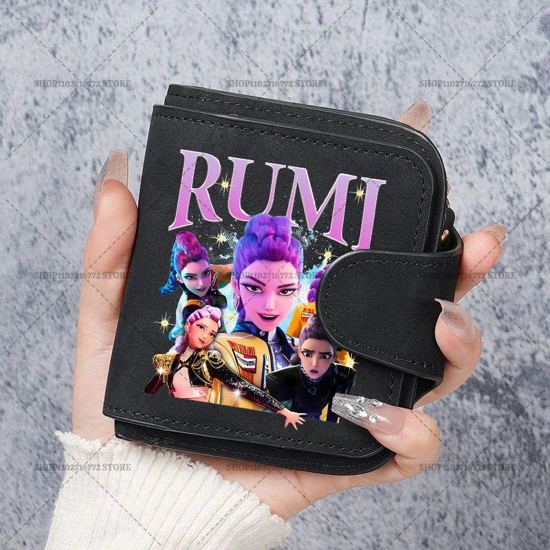KPop Demon Hunters Leather PU Wallet Card Holder Purse Huntrix Saja Boys Rumi Merch Gifts
