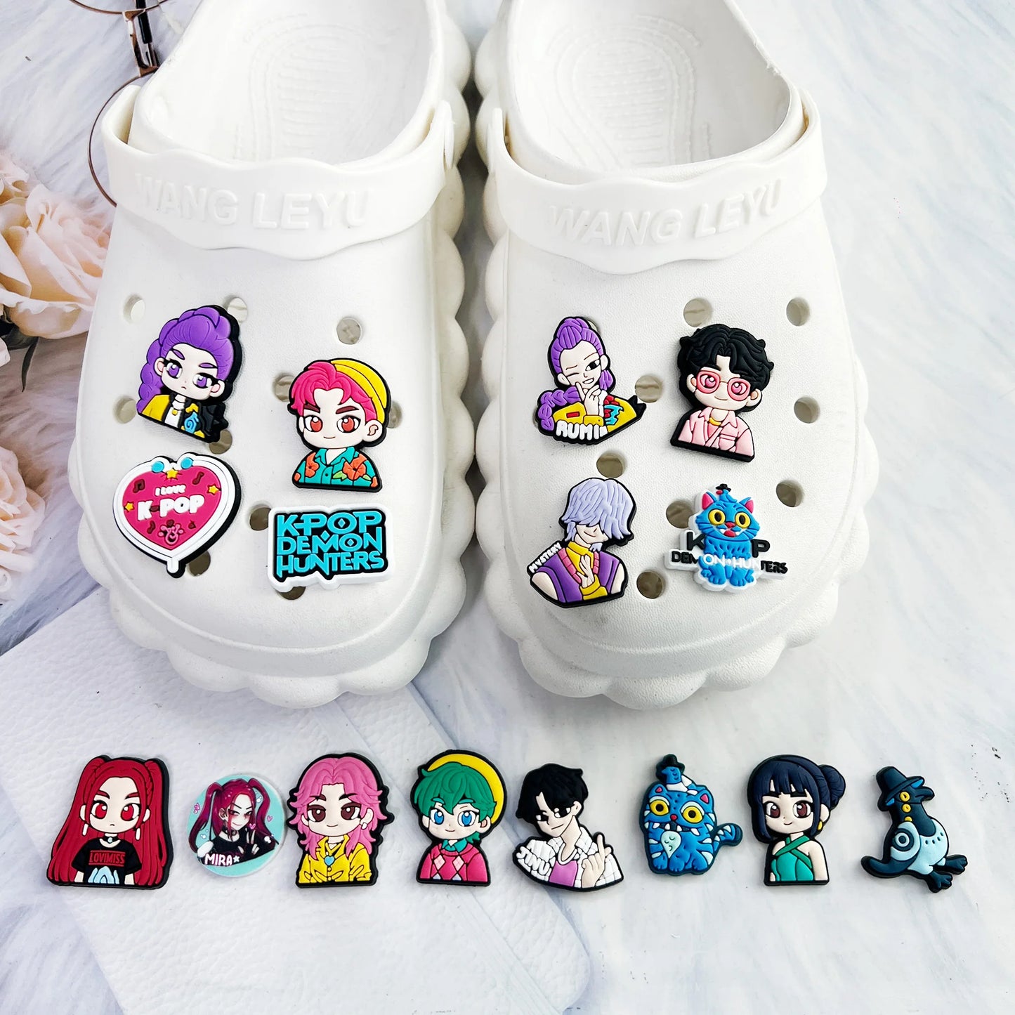 K-POP Demon Hunters Croc Charms Huntrix Saja Boys Rumi Derpy Shoe Charms Accessories