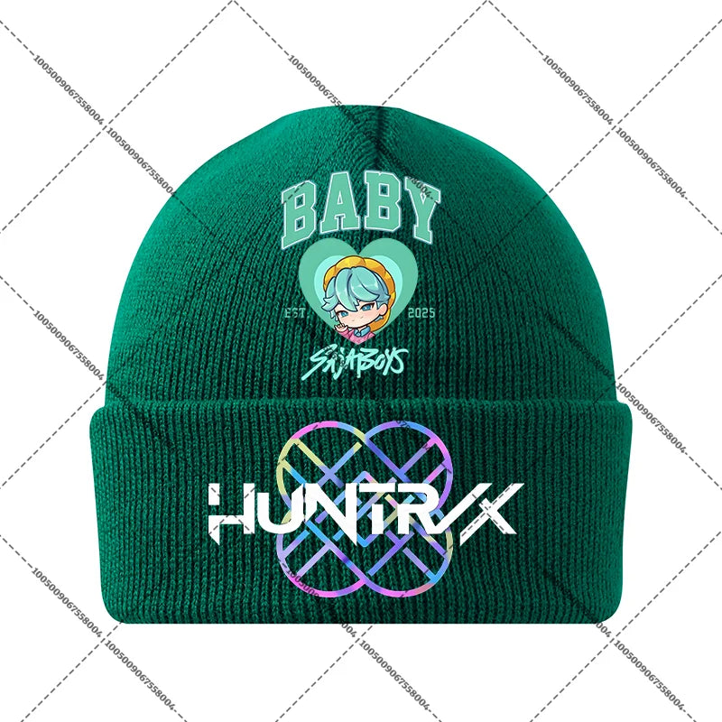 KPop Demon Hunters Huntrix Knit Cap Winter Beanie Knitted Hat Rumi Mira Zoey Merch Gifts