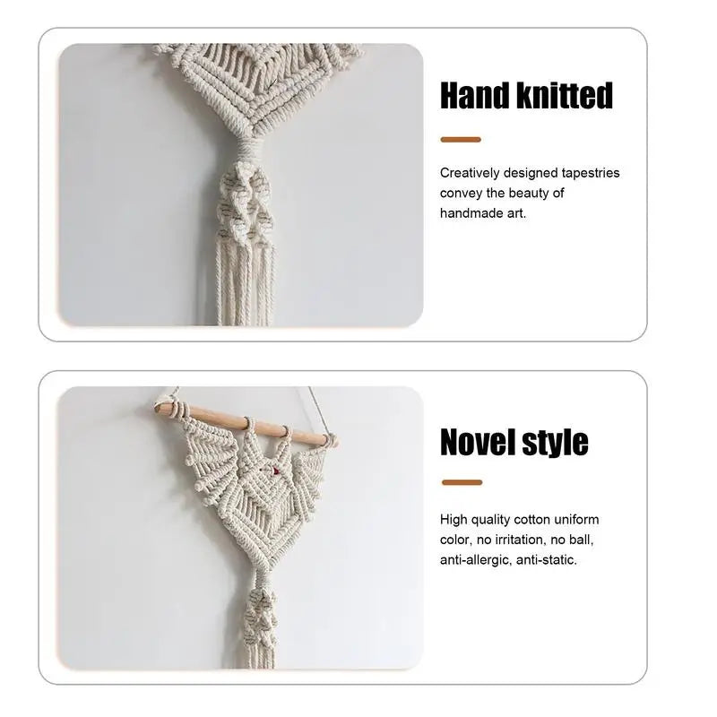 Gothic Bat Hanging Planter Woven Wicker Bat Hanging Tapestry Bohemian Wall Plant Holder