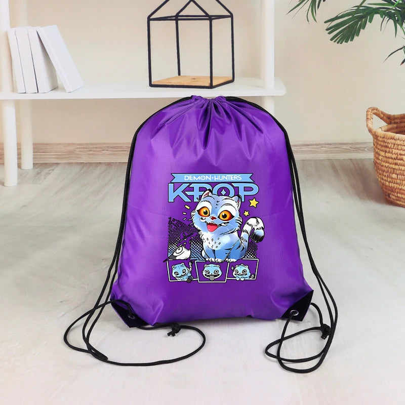 KPop Demon Hunters Kids Drawstring Bag Swimming Bag PE Kit Sports Huntrix School
