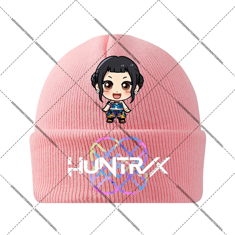KPop Demon Hunters Huntrix Knit Cap Winter Beanie Knitted Hat Rumi Mira Zoey Merch Gifts