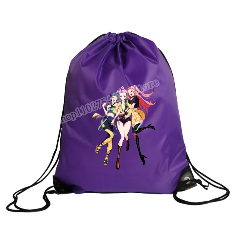 KPop Demon Hunters Merch Drawstring Swim PE Kit Sports Book Shoulder School Bag Waterproof