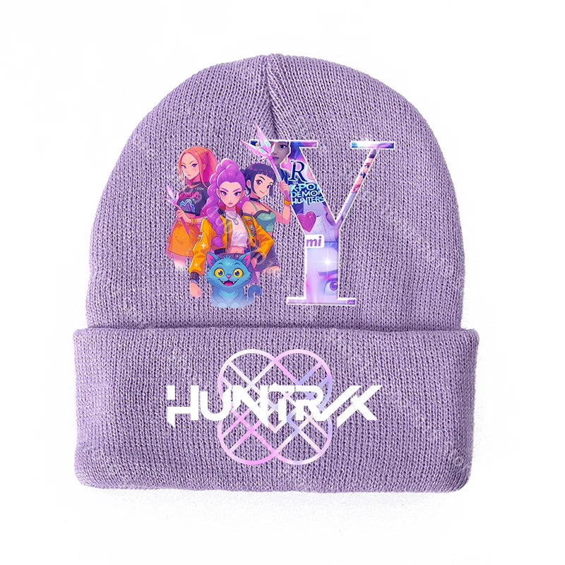 K Pop Demon Hunters Merch Gifts Girls Knitted Winter Hats Huntrix Beanie Personalised Cap Kpop Rumi Mira Zoey